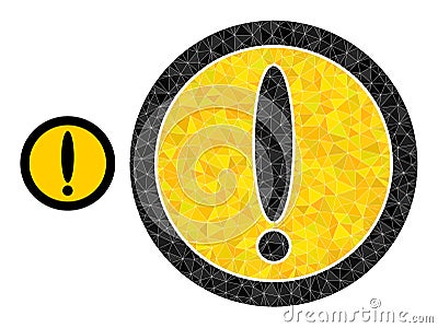 Vector Polygonal Warning Circle Icon Vector Illustration