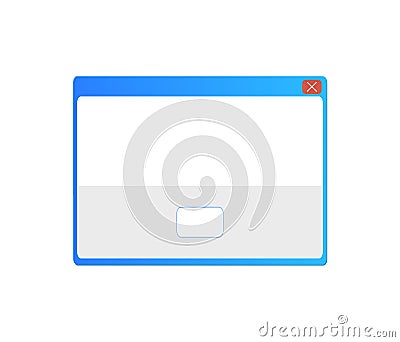 Vector Pop Up Window, Blank Frame Template Isolated on White Background, Technology Background. Vector Illustration