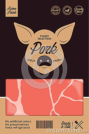 Vector pork packaging Vector Illustration