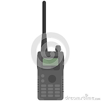 Vector portable handheld police radio device isolated on white Vector Illustration