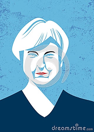 Vector portrait of British Prime Minister Teresa May Editorial Stock Photo