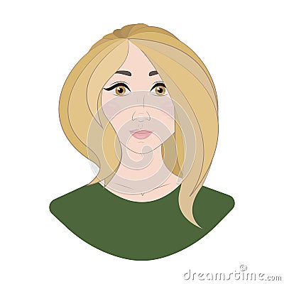 Vector illustration blonde woman face Vector Illustration