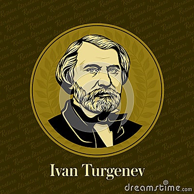 Vector portrait of a Russian writer. Ivan Sergeyevich Turgenev Vector Illustration