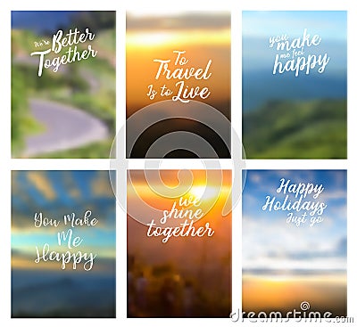 Vector positive quotes with page cover nature landscape background Vector Illustration