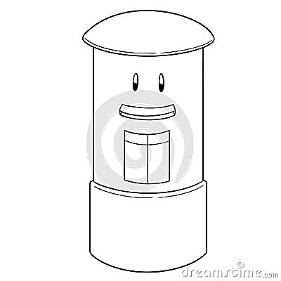 Vector of postbox cartoon Vector Illustration