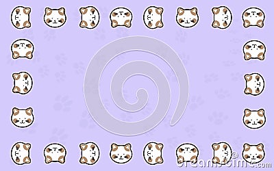 Vector postcard cats frame for friend Vector Illustration