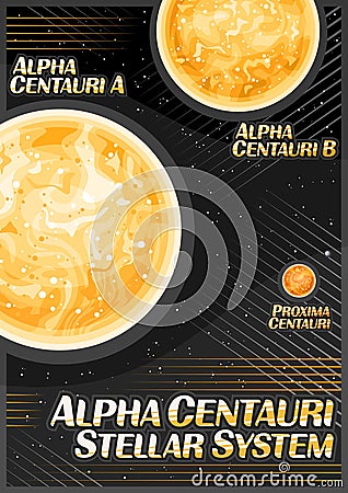 Vector Poster for Alpha Centauri Vector Illustration