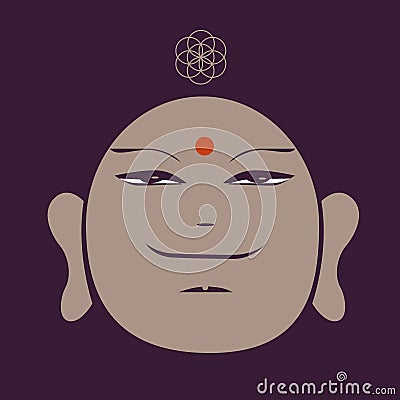 Buddah face stump Vector Illustration