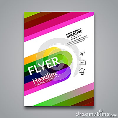 Vector Poster Flyer Template. Abstract colorful Background for Business Flyers, Posters and Placards. Brochure tamplate Vector Illustration