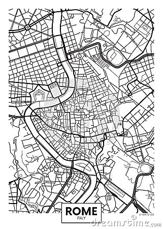 Vector poster map city Rome Vector Illustration