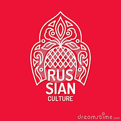 Vector poster of Russian culture. Isolated images of objects of national identity. Vector Illustration