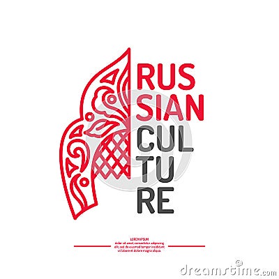 Vector poster of Russian culture. Isolated images of objects of national identity. Vector Illustration