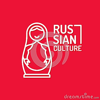 Vector poster of Russian culture. Isolated images of objects of national identity. Vector Illustration