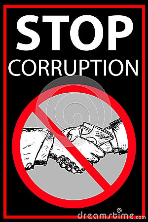 Vector poster Stop Corruption Vector Illustration