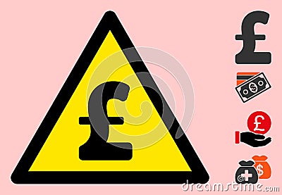 Vector Pound Sterling Warning Triangle Sign Icon Stock Photo