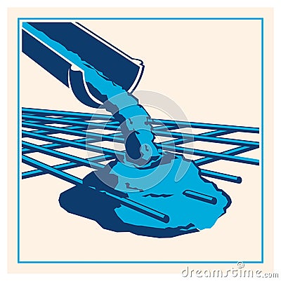 Vector pouring concrete icon Vector Illustration