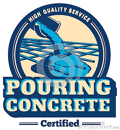 Vector pouring concrete logo Vector Illustration