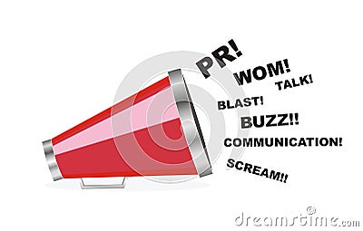 Vector PR communication megaphone Vector Illustration