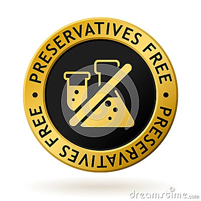 vector preservatives free gold medal Vector Illustration