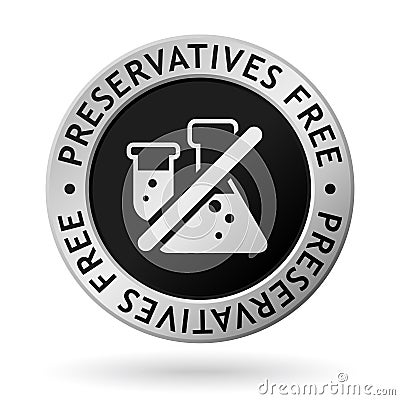 vector preservatives free silver medal Vector Illustration