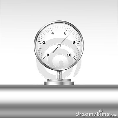 Vector Pressure Gauge Manometer Isolated Vector Illustration