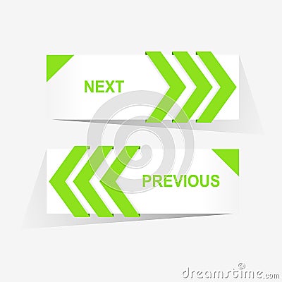 Vector Previous and Next navigation buttons for custom web design Vector Illustration