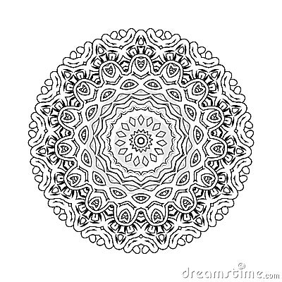 Vector, print henna. mandala flower, coloring page, coloring b Vector Illustration