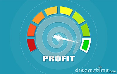 Vector of a profit meter. Financial concept Stock Photo