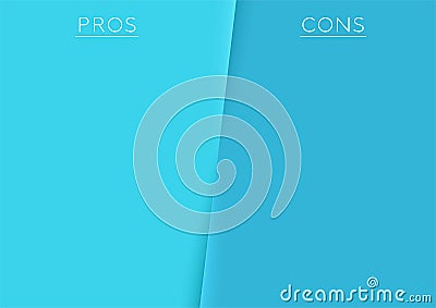 Pros and Cons Centre Divide Argument List Template Vector Illustration