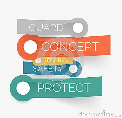 Vector protection tag cloud of stickers Vector Illustration