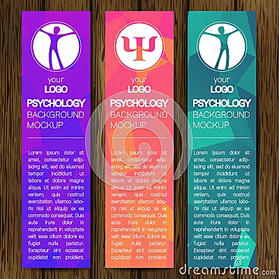 Vector Psychology Web vertical banner design background or header Templates. Psi sign. Symbol and icon, icon. Vector Illustration
