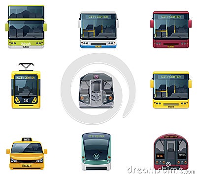 Vector public transport icons Vector Illustration