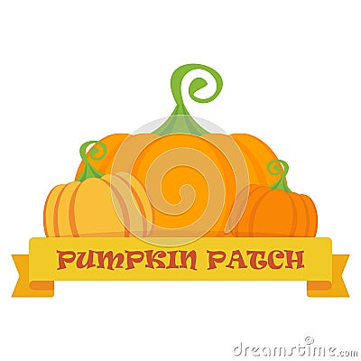 Vector pumpkin patch Vector Illustration