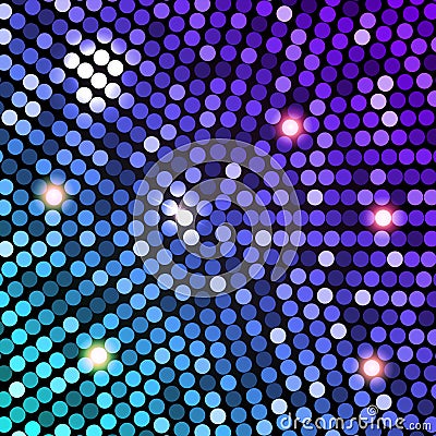 Vector purple disco lights purple background. Club neon pattern. Abstract lights background. Design for party flyers. Vector Illustration