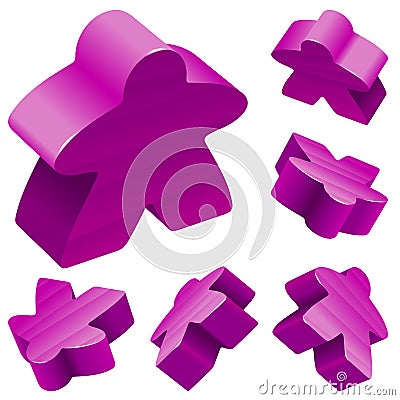 Vector purple meeples for board games Vector Illustration