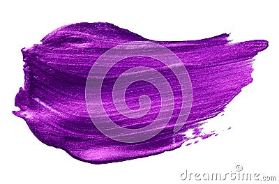 Vector purple metallic paint texture isolated on white - acrylic brush stroke element for Your design Vector Illustration