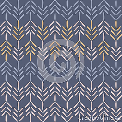 Vector Purple Woodland Chevron Seamless Pattern Background. Vector Illustration