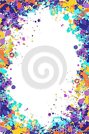 Vector purple and yellow Splattered frame Vector Illustration