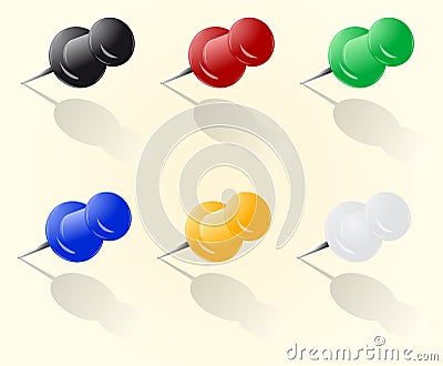 Vector push pin set Vector Illustration