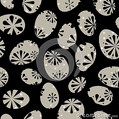Vector Quail Easter Rosette Eggs Seamless Pattern Background. Vector Illustration