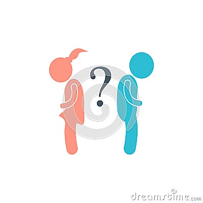 Vector quarrel icon. The man and the woman broken up icon on white isolated background Stock Photo