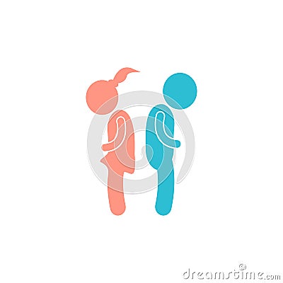 Vector quarrel icon. The man and the woman broken up icon on white isolated background Stock Photo