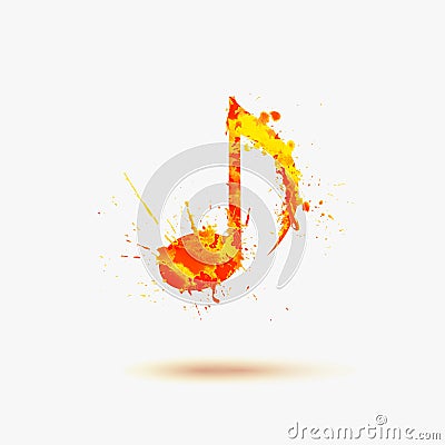 Vector Quaver Note symbol. Vector Illustration