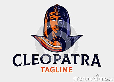 Queen Cleopatra of Egypt Logo Vector Illustration