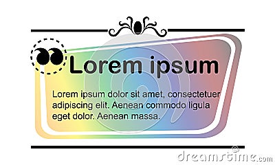 Vector quotation template in quotes. Vector banner with frame and quotes. A frame for text. Vector Illustration