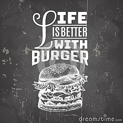 Vector quote typographical background about fast food. Vector Illustration