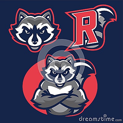 Racoon in sport mascot Vector Illustration