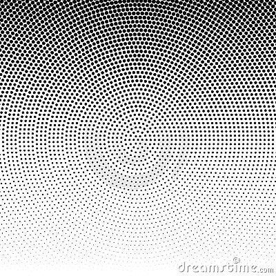 Vector radial halftone black background pattern Vector Illustration