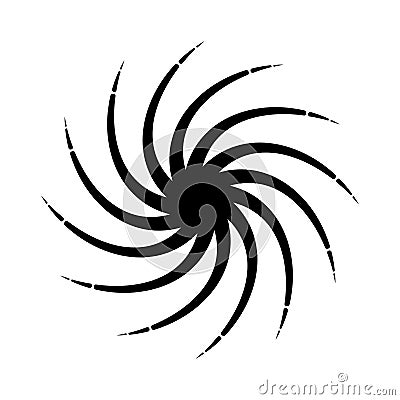 Vector radial spiral black and white background Vector Illustration
