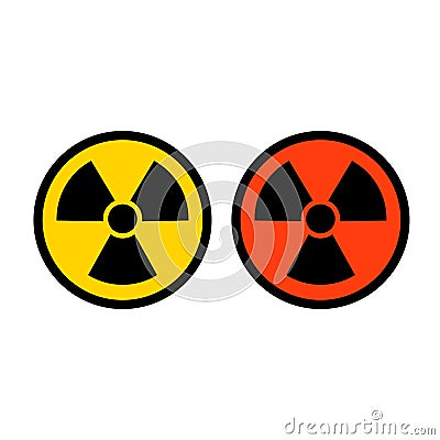 Radiation sign vector with yellow and orange colors 2 Stock Photo